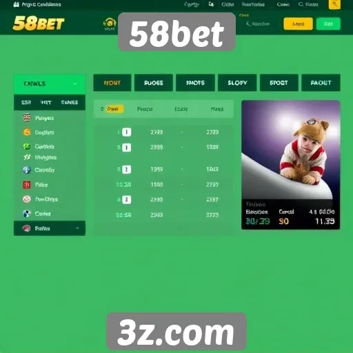 Interface do 58bet facilita navegação para jogadores
