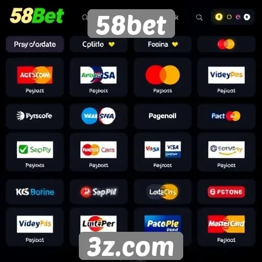 Opções de pagamento disponíveis no 58bet para usuários
